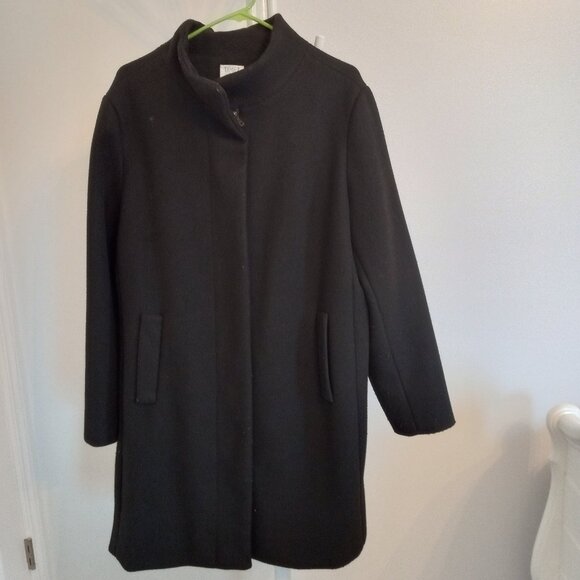 Time and Tru Women's Black Zip-Up Dress Coat - Picture 2 of 10